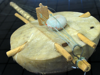 A kora harp-lute made by the Mali people of West Africa.