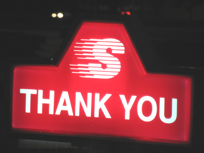 Sure they overcharge me for gas, but at least they`re polite about it.