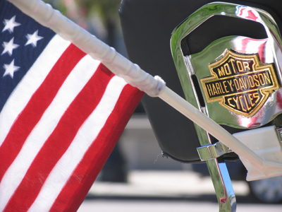 It wouldn`t have the same effect waving on the back of a Kawasaki.