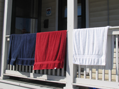 I`m not sure if they`re being patriotic, or if the dryer`s broken.