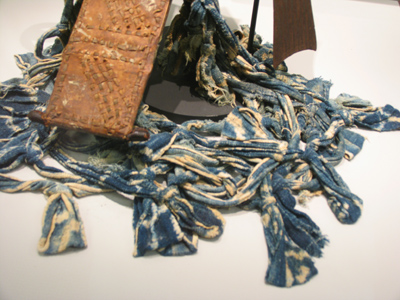 Blue cotton cloth:  it must be a sword from Cameroon.