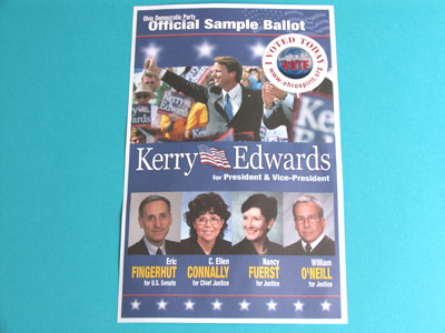 A previous voter accidentally-conveniently left a voting guide in the booth for me to find.