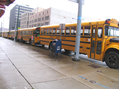 Ah, memories of the school bus:  `Can I sit here?`  `Get lost, your little twerp!`