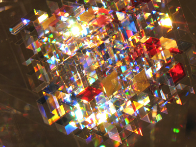 A detail of `Bold Endeavor`, a glass sculpture by Jon Kuhns.