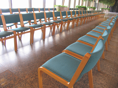 All is ready for the annual Knock-Knock Joke Marathon.