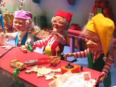 The dark side of Christmas:  undocumented elves working in sweatshop conditions.
