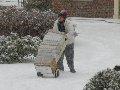 Oh well, at least I wasn`t the only one who had to work.  Neither rain nor sleet . . . 