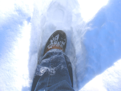 My footprint.  [I hate winter.]