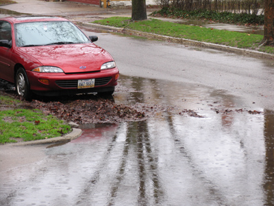 I dog-paddled to my car this morning.