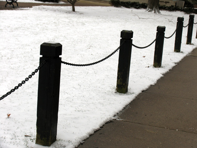 This helps students find their way to class in a blizzard.