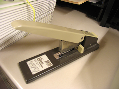 This is the world`s best stapler, so I want to buy one myself.  Other people would just write down the model number, but I have to take a picture.