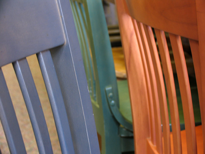 Looking for something to photograph, I arranged these cafeteria chairs . . . 