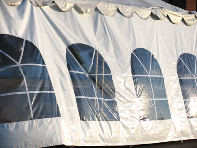 Controversial artist Christo wraps downtown Dayton in plastic.