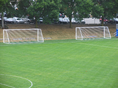 To increase scoring and raise interest in soccer, the NCAA has introduced the two-goal, one-goalie system.