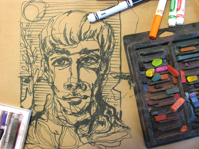 Police have released a sketch of the spray-paint vandal.