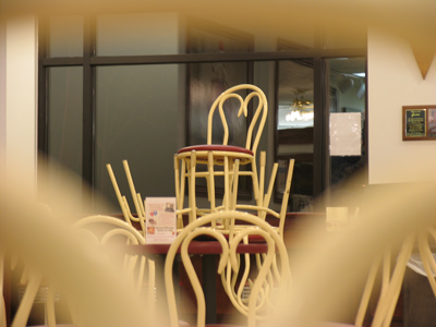 Typical ice cream parlor decor.