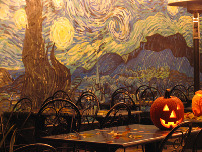 Not many chose to dine on the patio this evening.