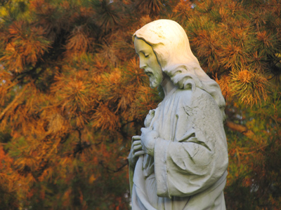 Same statue as October 6, from another angle and at a different time of day.