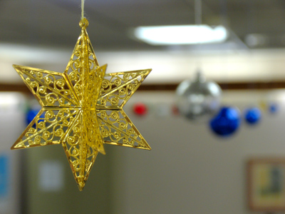 Hanging around the faculty/staff lounge.