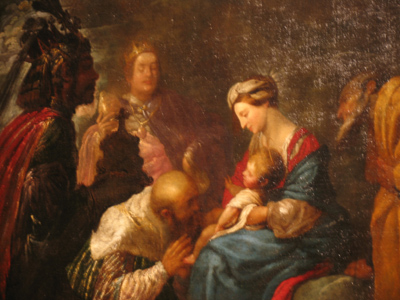 Adoration of the Magi in oil paint.