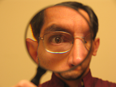 One of a long series of eccentric self-portraits.