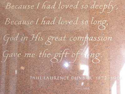One of his famous verses is etched upon the entrance to the Dayton Public Library.