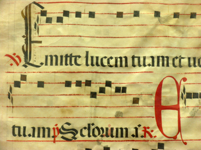 Medieval music manuscript -- picked up for five bucks at a garage sale.