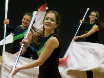 Dayton hosts the color guard world championships, and I was there (just a spectator this year, due to my bad ankle).