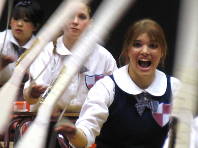 When not on stage, teams sit in the stands and cheer for others (and then criticize their mistakes and costumes).