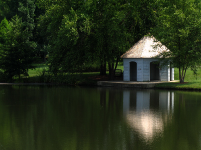 After years without rescue, Gilligan and the Skipper built a more sturdy hut by the edge of the lagoon.