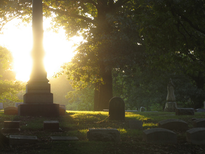 The [tall] gravestone said MOREHOUSE, but probably not related.