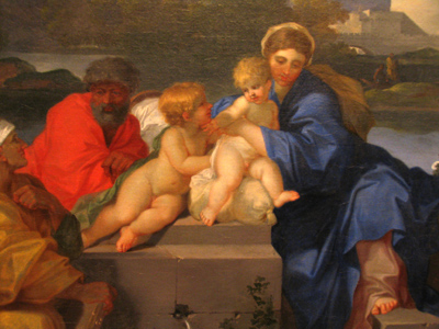 Sebastien Bourdon (French), THE HOLY FAMILY WITH SAINT ELIZABETH AND THE INFANT JOHN THE BAPTIST, c. 1660-1665.