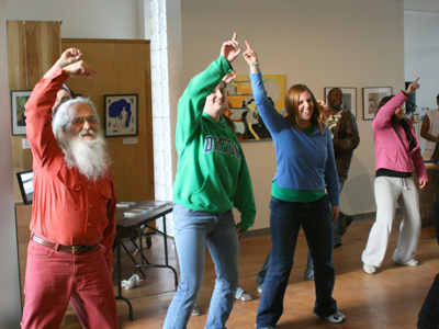 At the dancing and drumming workshop, they danced and they drummed.  I watched.