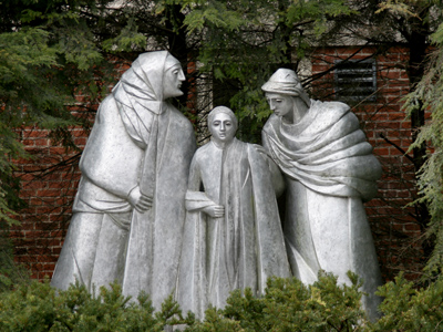 Holy family in the trees.