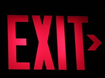 Please turn off your computer and walk calmly to the door.