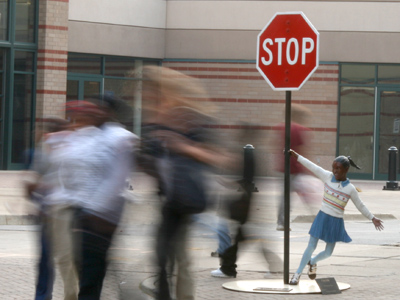 `Waiting to Cross,` a sculpture by J. Seward Johnson.