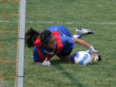 Nice save, but this was AFTER she let the ball go through her legs a few seconds earlier.