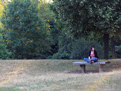 In a meditative state.