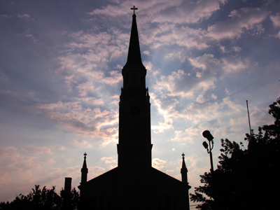 Under the steeple, there really were people.