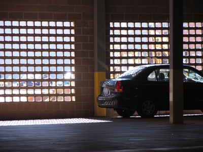 Pigeons are smart enough to get into the garage through those holes, but not smart enough to get out again.