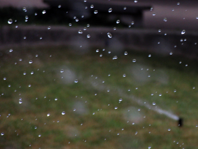 No I didn`t run through the sprinkler, but it almost got me a couple of times.