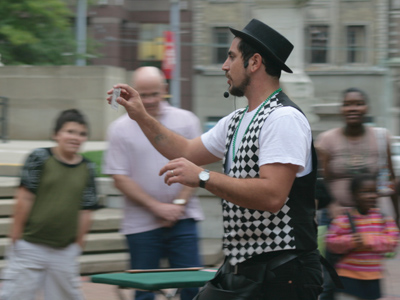 Street performer in downtown Dayton.