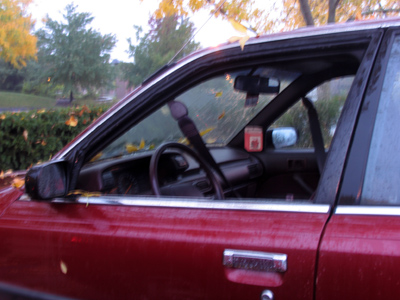 It wasn`t raining when I parked.