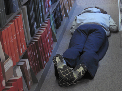 The library stays open 24 hours during exam week so students can study.