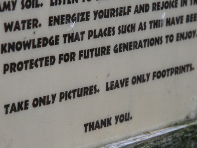 I`m such a conservationist, I didn`t even leave footprints.  I put them in a bag and took them home for recycling.