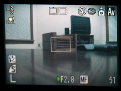 The living room through the viewfinder of my other camera.