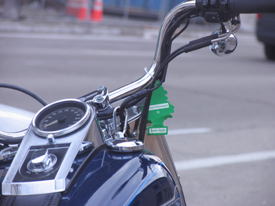 Motorcycle with an air freshener.  Get it?