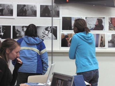 The weekly critique in photography class.