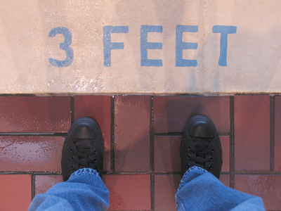 Waiting for the first session of the morning to begin.