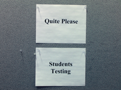 No food or drink in the library.